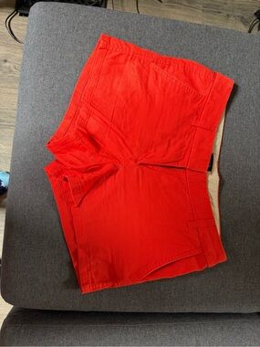 J. Crew Bright Red Cotton Jean Shorts